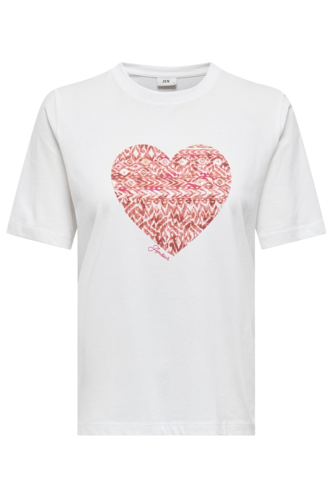 JDYANEMONE S/S PRINT TOP JRS 15343644 CLOUD DANCER/HEART